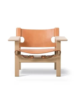 Den Spanske Stol i sort læder, eg sort lak af Børge Mogensen<Fredericia Furniture Hot