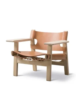 Den Spanske Stol i sort læder, eg sort lak af Børge Mogensen<Fredericia Furniture Hot