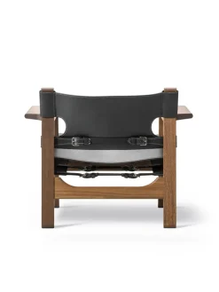 Den Spanske Stol i sort læder, eg sort lak af Børge Mogensen<Fredericia Furniture Hot