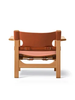 Den Spanske Stol i sort læder, eg sæbe af Børge Mogensen<Fredericia Furniture Sale