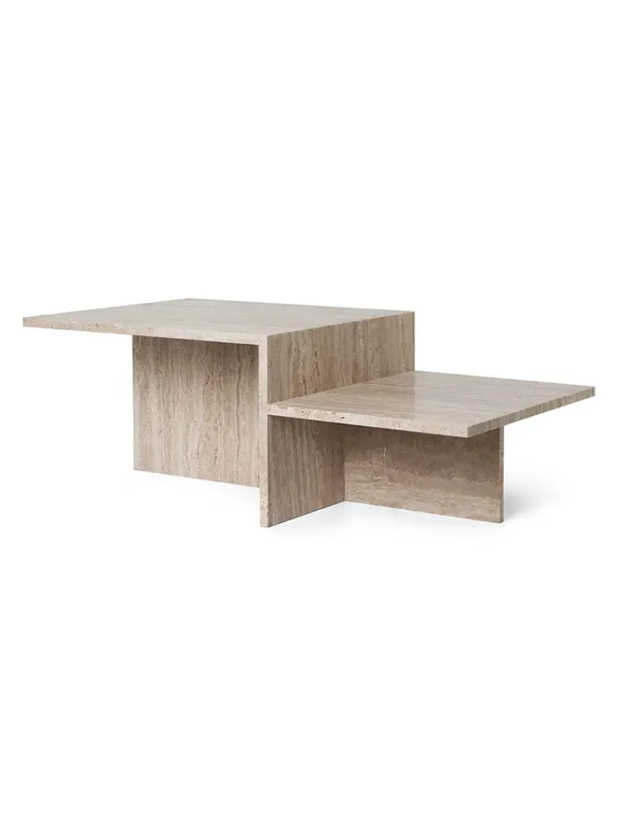 Distinct Coffee Table, Dark Brown Travertine fra<Ferm Living Clearance