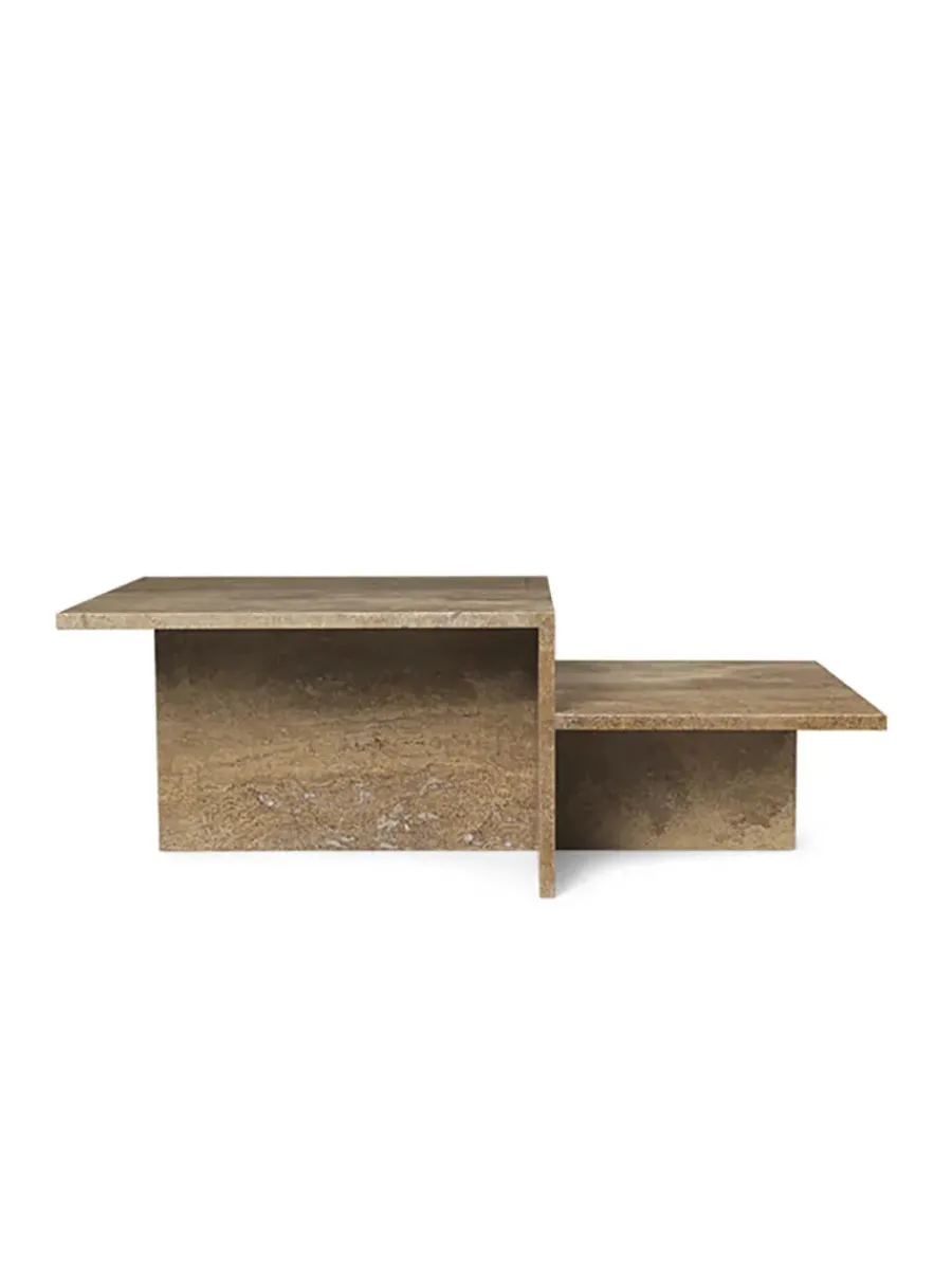 Distinct Coffee Table, Dark Brown Travertine fra<Ferm Living Clearance