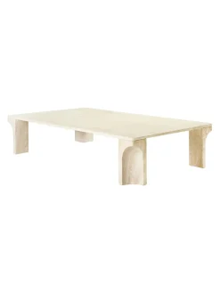 Doric Coffee Table 140 x 80 cm, Neutral White Travertine fra<GUBI Sale
