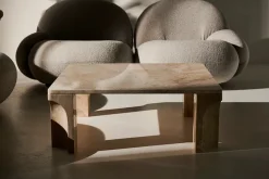 Doric Coffee Table 80 x 80 cm, Neutral White Travertine fra<GUBI Best