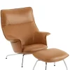 Doze Lounge Chair inkl. Fodskammel, cognac refine leather fra<Muuto