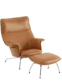 Doze Lounge Chair inkl. Fodskammel, cognac refine leather fra<Muuto