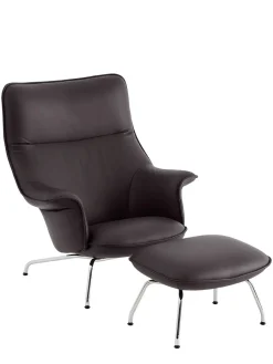 Doze Lounge Chair inkl. Fodskammel, cognac refine leather fra<Muuto