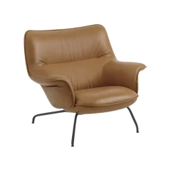 Doze Lounge Chair, Low Back, Refine Leather Cognac, Tube base fra<Muuto Discount
