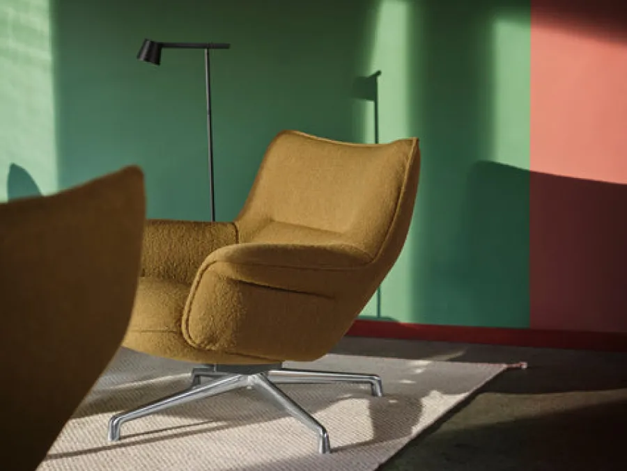 Doze Lounge Chair, Low Back, Refine Leather Cognac, Tube base fra<Muuto Discount