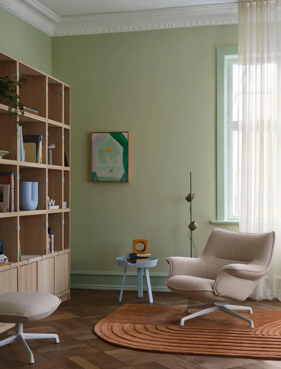 Doze Lounge Chair, Low Back, Heath tekstil, Tube base fra<Muuto Best