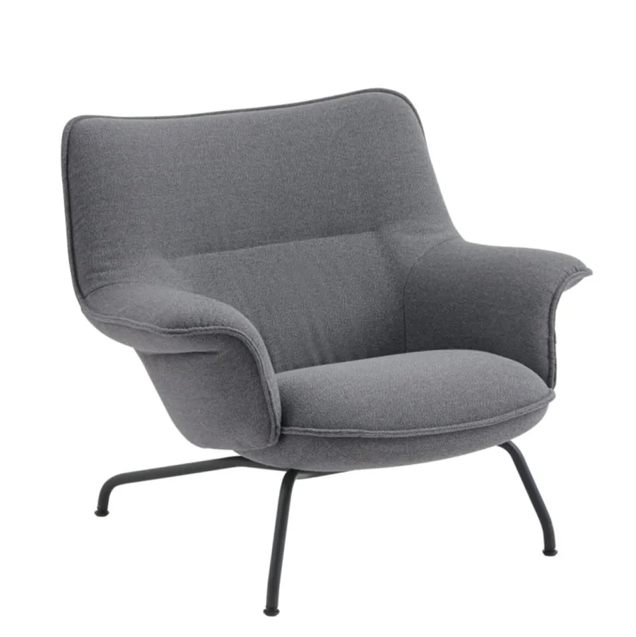 Doze Lounge Chair, Low Back, Ocean 80/tekstil, Tube base fra<Muuto Outlet