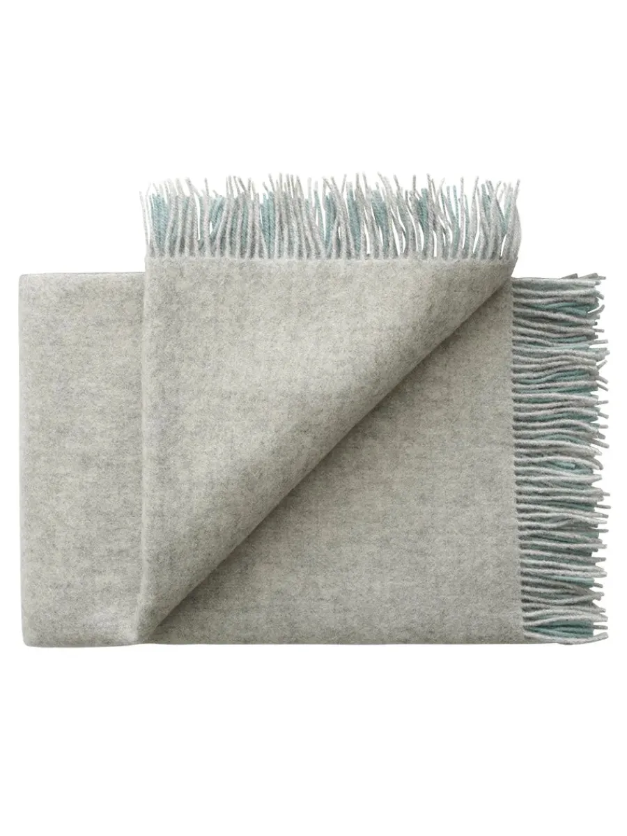 Drejø Plaid, aqua fra<Silkeborg Uldspinderi Clearance