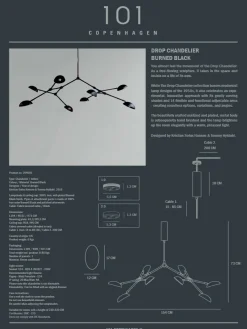 Drop Chandelier, burned black fra<101 Copenhagen New