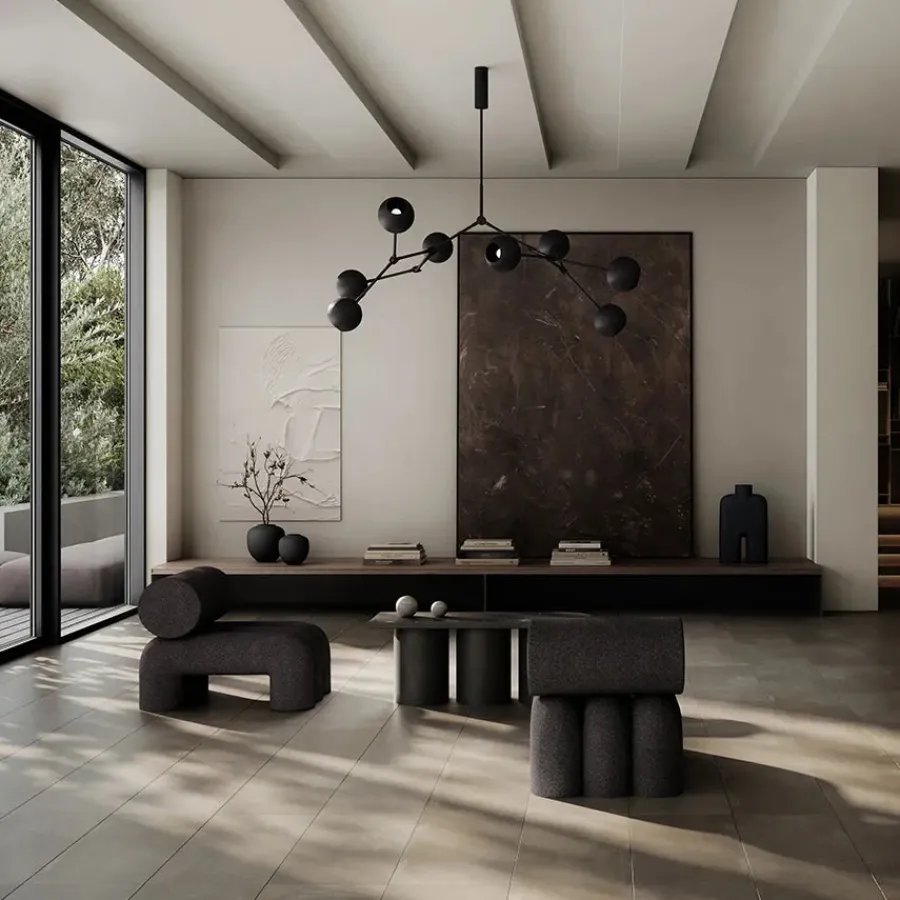 Drop Chandelier Globe, Burned Black fra<101 Copenhagen Hot