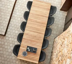 Drop Spisebord m/120 cm udtræk, teak/lava grey fra<Cane-line Best