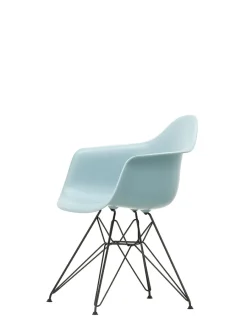 Eames Plastic Armchair DAR, sort pulverlakering fra<Vitra New