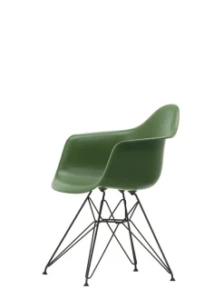 Eames Plastic Armchair DAR, sort pulverlakering fra<Vitra New