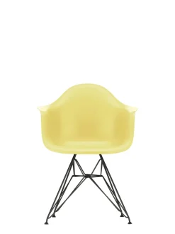 Eames Plastic Armchair DAR, sort pulverlakering fra<Vitra New