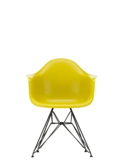 Eames Plastic Armchair DAR, sort pulverlakering fra<Vitra New
