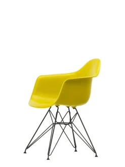Eames Plastic Armchair DAR, sort pulverlakering fra<Vitra New