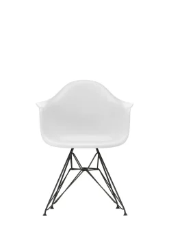 Eames Plastic Armchair DAR, sort pulverlakering fra<Vitra New
