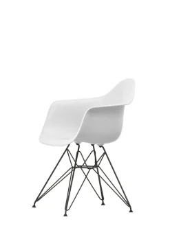 Eames Plastic Armchair DAR, sort pulverlakering fra<Vitra New