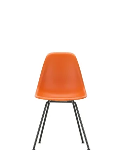 Eames Plastic Side Chair DSX, sort pulverlakeret fra<Vitra Hot