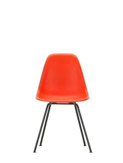 Eames Plastic Side Chair DSX, sort pulverlakeret fra<Vitra Hot