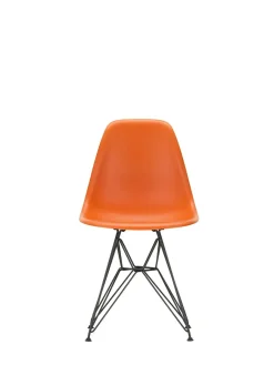 Eames Plastic Side Chair DSR, sort pulverlakeret fra<Vitra New