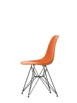Eames Plastic Side Chair DSR, sort pulverlakeret fra<Vitra New