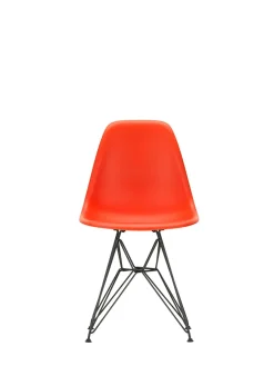 Eames Plastic Side Chair DSR, sort pulverlakeret fra<Vitra New