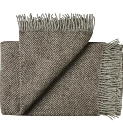 Fanø Plaid, ash brown fra<Silkeborg Uldspinderi Outlet