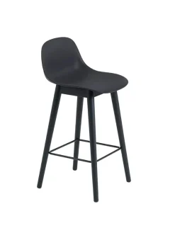 Fiber Bar Stool Wood w. back fra<Muuto Sale
