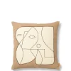 Figure Cushion, dark taupe/off-white fra<Ferm Living Online