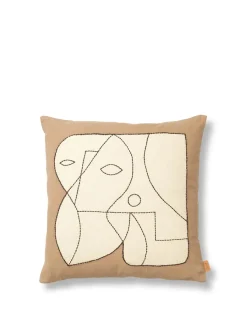 Figure Cushion, dark taupe/off-white fra<Ferm Living Online
