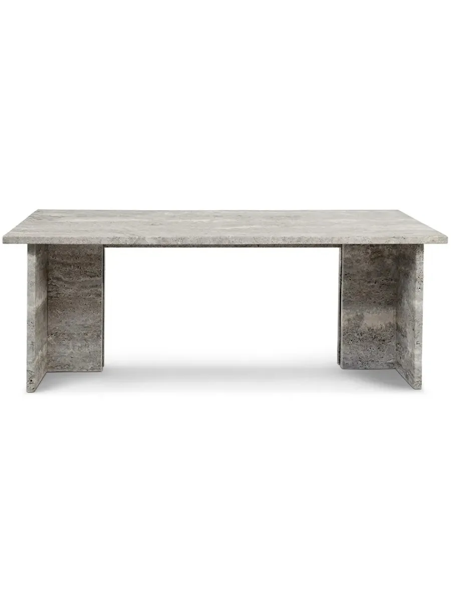 Fjer Sofabord 110 cm, travertin silver fra<Wabi Sabi Nordic Outlet