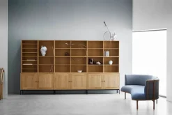 FK63 Reol med Skillevægge, oprejst fra<Carl Hansen & Søn