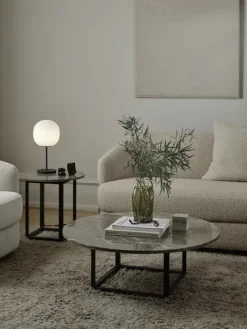 Florence Sofabord Ø90, gris du marais/beige grey fra<New Works Online