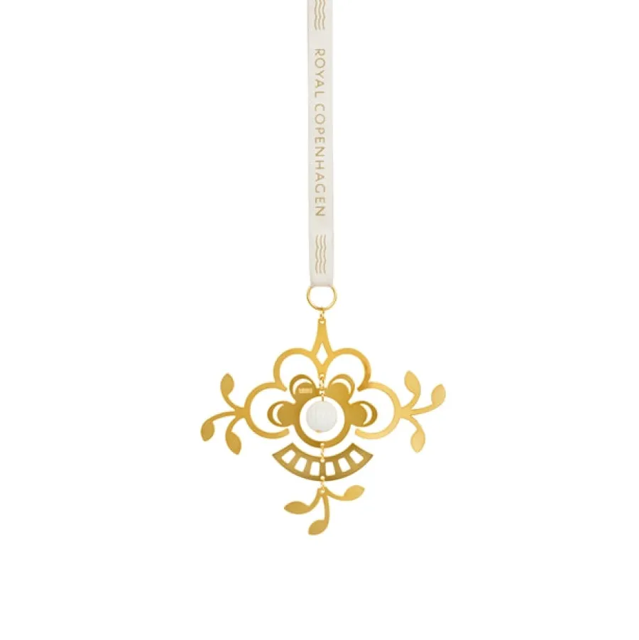 Forgyldt juleornament Blomst fra<Royal Copenhagen Best