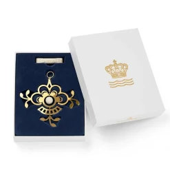 Forgyldt juleornament Blomst fra<Royal Copenhagen Best