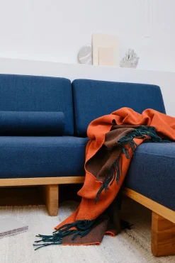 Franja Plaid, green/orange fra<Silkeborg Uldspinderi Best