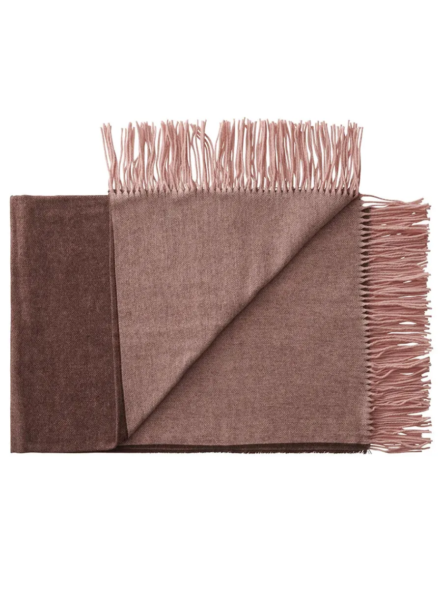 Franja Plaid, pink/brown fra<Silkeborg Uldspinderi Sale