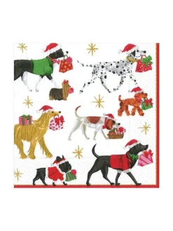 Frokostservietter, julehunde, 20 stk. fra<Caspari
