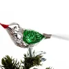 Fugl m. Klemme 10 cm, sølvfarvet/grøn fra<Brink Nordic Hot