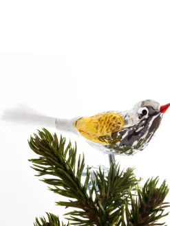 Fugl m. Klemme 10 cm, sølvfarvet/grøn fra<Brink Nordic Hot