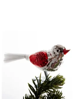 Fugl m. Klemme 10 cm, sølvfarvet/grøn fra<Brink Nordic Hot