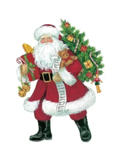 Gavemærker, julemand, 4 stk. fra<Caspari Online