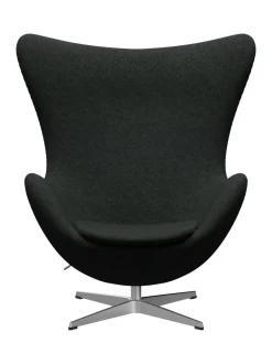 Ægget, sort læder/aluminium af Arne Jacobsen<Fritz Hansen Online