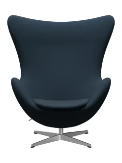 Ægget, sort læder/aluminium af Arne Jacobsen<Fritz Hansen Online