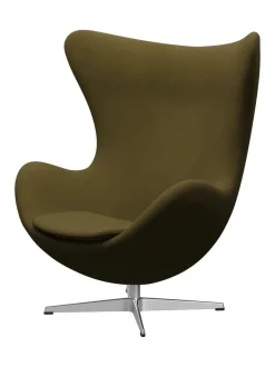 Ægget, sort læder/aluminium af Arne Jacobsen<Fritz Hansen Online
